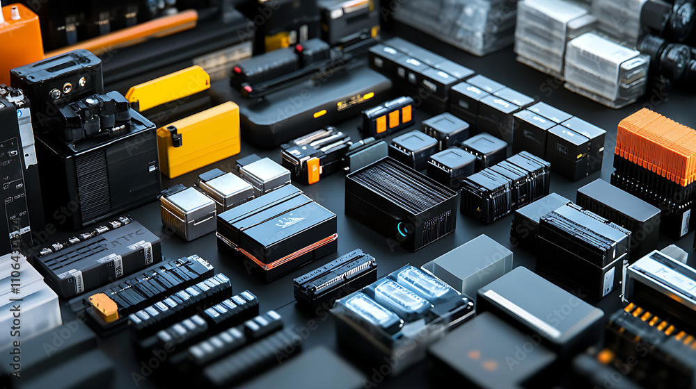 Aufkleber A diverse group of batteries is displayed, highlighting the range of sizes and types available for various applications
