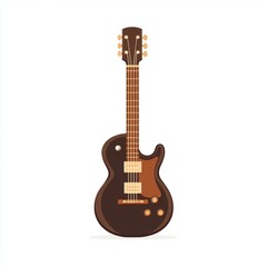 Obraz premium Dark Brown Electric Guitar Illustration