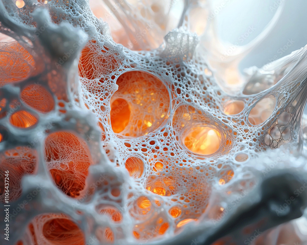 Poster ai generated intricate cellular structure abstract science artwork bioluminescent environment macro 