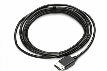 Black cable coiled, connector visible.