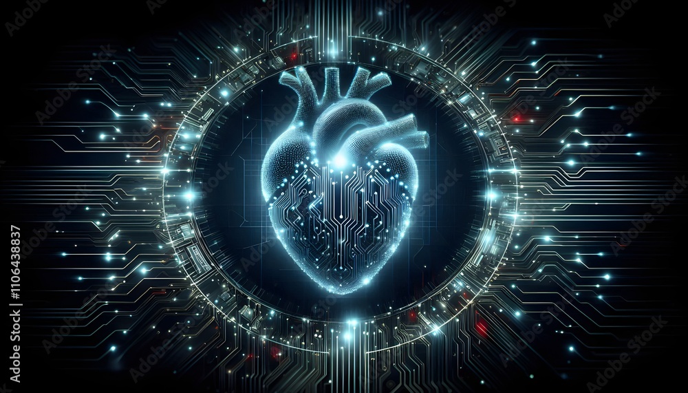Poster digital heart visualization with electrical circuit design