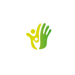 Obraz premium People community help logo flat vector design