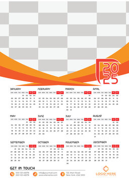 Modern Design 2025 Calendar Template