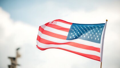 Obraz premium American flag in hand, celebrating Independence Day atmosphere