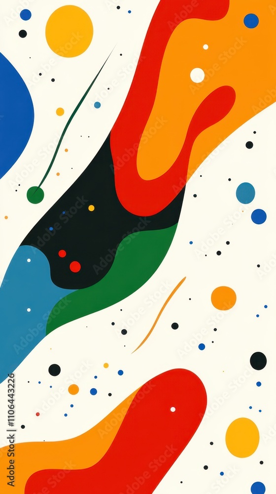 Aufkleber Colorful Abstract Pattern Featuring Geometric Shapes in a Dynamic Arrangement