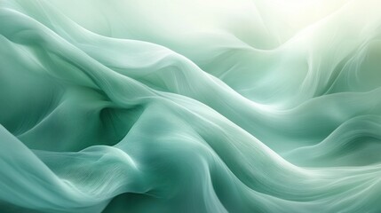 Obraz premium Abstract of a green fabric with a soft wave