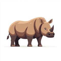 Obraz premium Majestic Cartoon Rhino Illustration