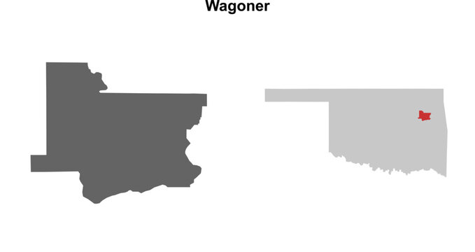 Wagoner County (Oklahoma) blank outline map set