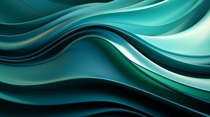 Obraz premium Illustration of intertwining green lines in an abstract organic pattern, forming a calming and harmonious background for a modern wallpaper.