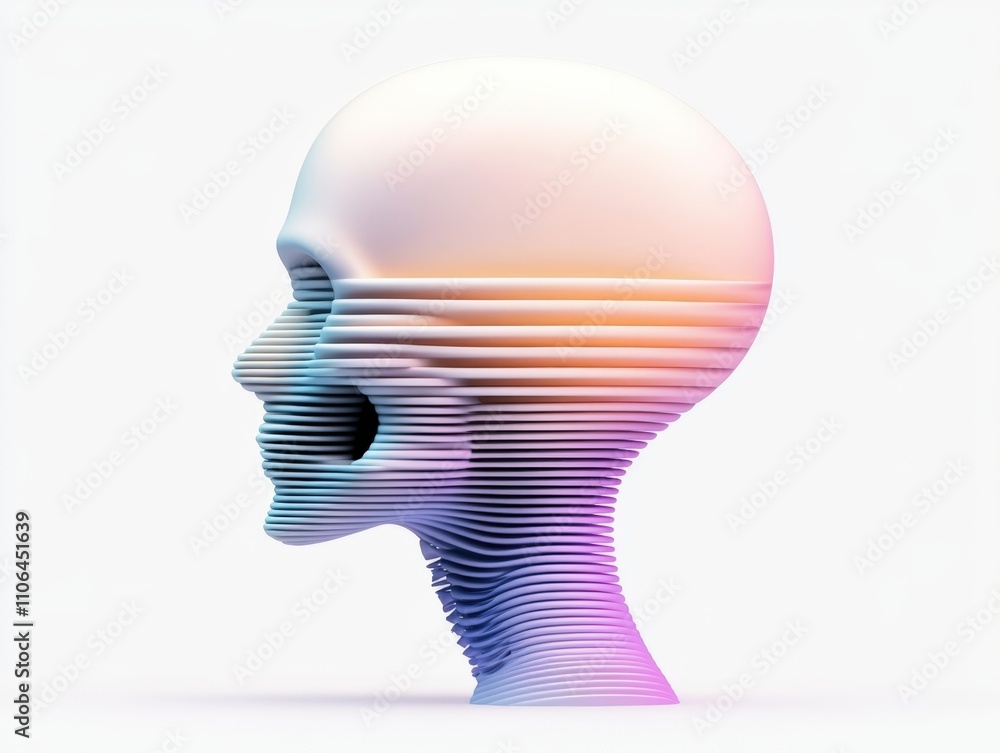 Aufkleber abstract gradient skull with layered texture and creative design