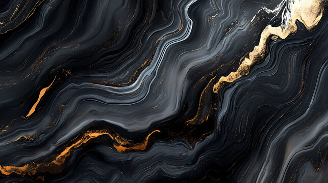 Elegant obsidian black marble texture background with sophistication. Obsidian. Illustration