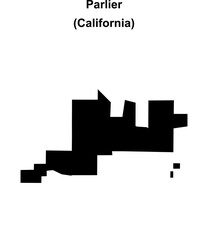 Fototapeta premium Parlier (California) blank outline map