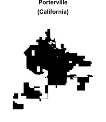 Porterville (California) blank outline map