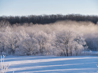 霧氷と気嵐