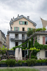 Panorama to town of Vevey, Switzerland