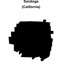 Saratoga (California) blank outline map
