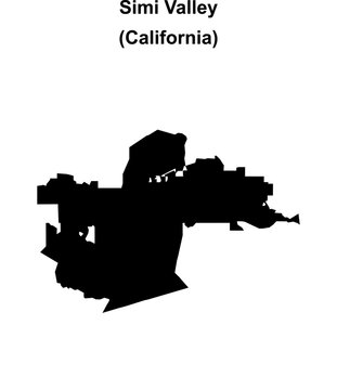 Simi Valley (California) blank outline map