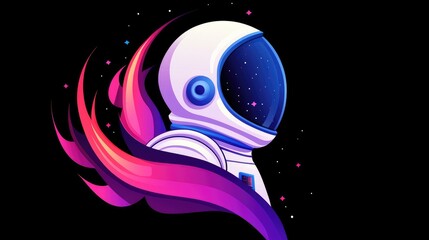 Fototapeta premium Astronaut in space digital art cosmic environment futuristic view exploration concept for seo impact
