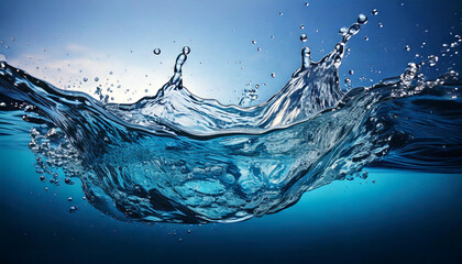 Abstrakcyjne tło, tapeta, woda, ruch, plusk. Generative AI