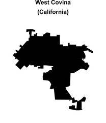 West Covina (California) blank outline map