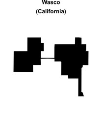 Fototapeta premium Wasco (California) blank outline map