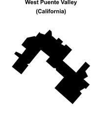 Obraz premium West Puente Valley (California) blank outline map