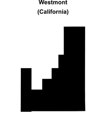 Fototapeta premium Westmont (California) blank outline map