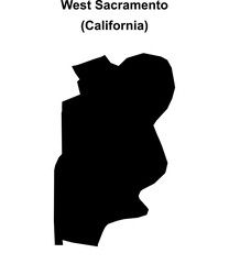 West Sacramento (California) blank outline map