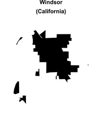 Windsor (California) blank outline map