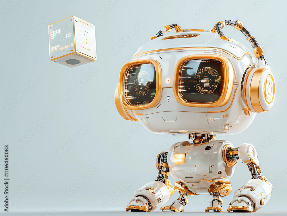 Poster ai-generated robot delivery event futuristic workspace digital art indoor environment close-up view 