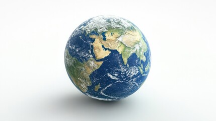 Fototapeta premium Animated 3D Earth globe surrounded by glowing stars, symbolizing a connected world, on white