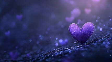 Fototapeta premium Purple blurred background with a heart