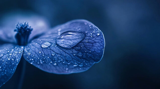 Close-up of a petal with a dewdrop on it