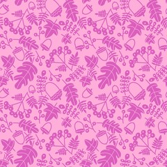 Autumn floral and berries seamless rowanberry pattern for wrapping paper
