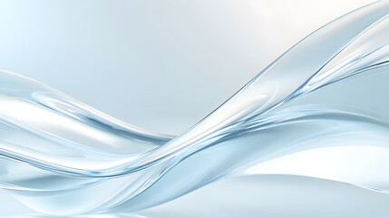 Fototapeta premium Abstract 3D background bright glass silver gradient fluid wave render texture