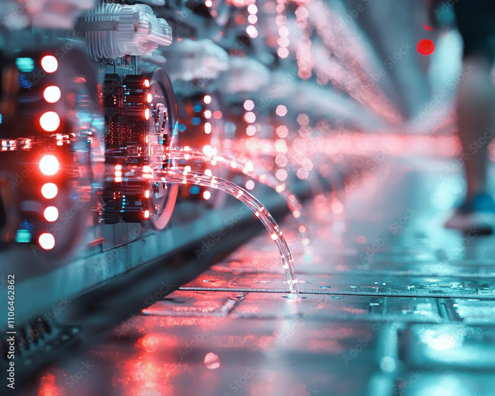 Poster ai generate streamlined technology industrial setting digital content futuristic environment close-u