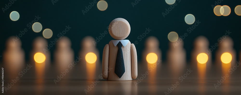 Poster ai generated image of business professional among bokeh lights studio setting artistic perspective c