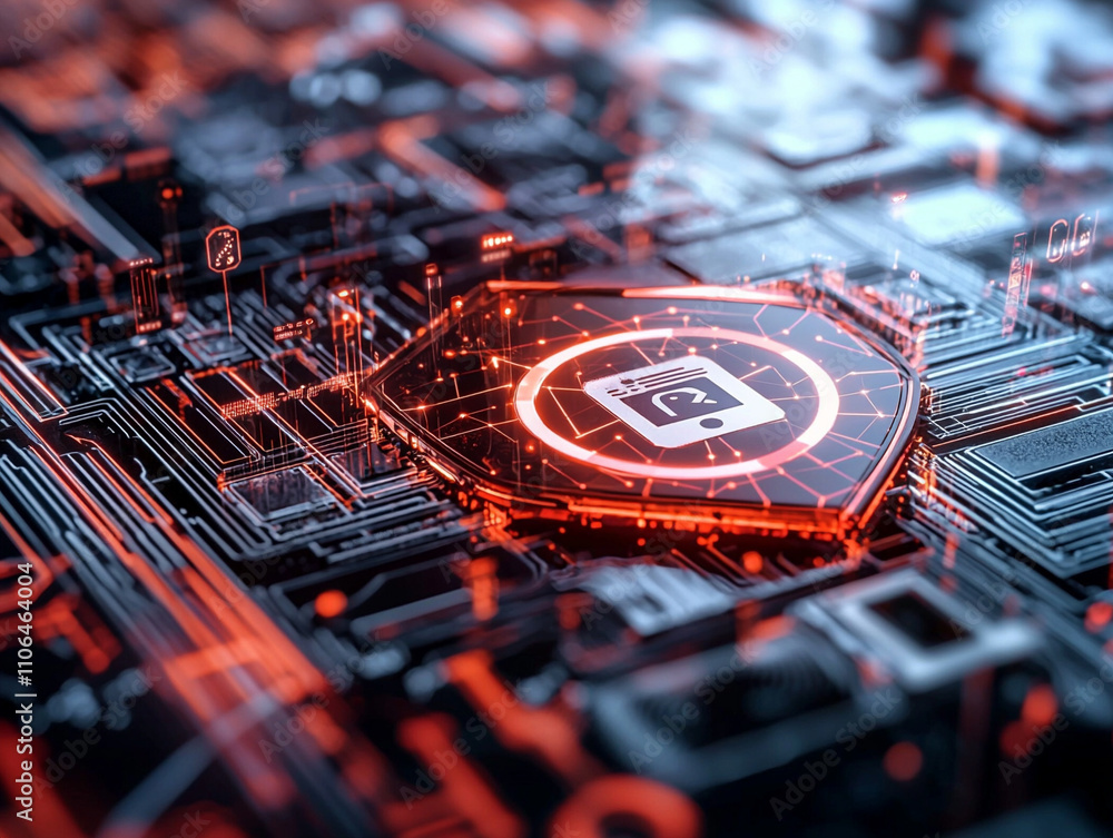 Aufkleber ai generated cybersecurity concept digital landscape tech visualization futuristic environment close