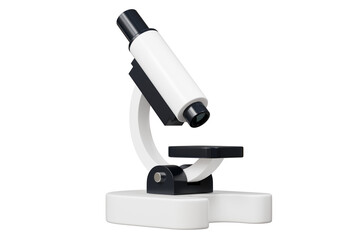 3D Realistic Microscope Icon. Laboratory analysis equipment tool concept isolated on transparent background. Minimal Microscope chemistry research biology for student science education. 3d render.