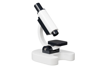 3D Realistic Microscope Icon. Laboratory analysis equipment tool concept isolated on transparent background. Minimal Microscope chemistry research biology for student science education. 3d render.