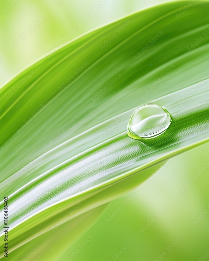 Aufkleber droplet gracefully falling from a leaf creating ripples in a serene pool