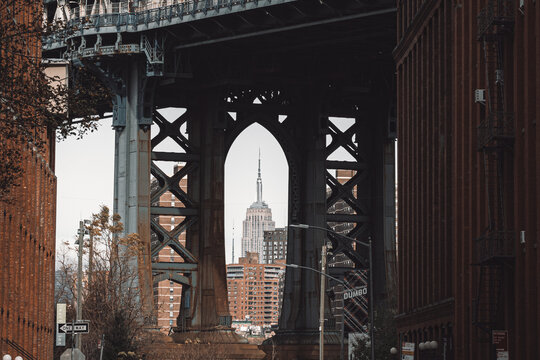 Empire State Building Framed by Manhattan Bridge Arch