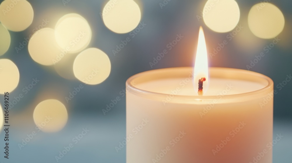 Aufkleber whispers of light dance in the dark as a candle flickers softly in a tranquil space