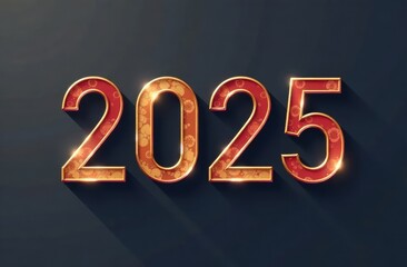 A vibrant, decorative representation of the year 2025 with intricate patterns and a glowing effect. The design is suitable for New Year celebrations or event promotions.