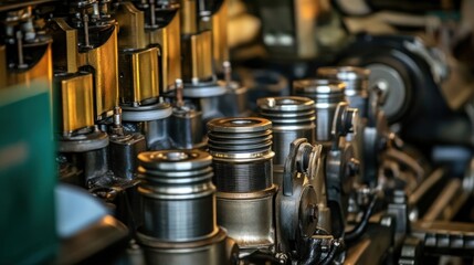 Close-up View of Industrial Machinery Components