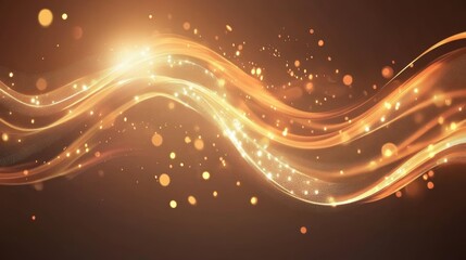 A warm, glowing design with undulating patterns of molten gold and copper, accented by bright ember-like particles drifting outward, creating a mesmerizing flow of light and motion.