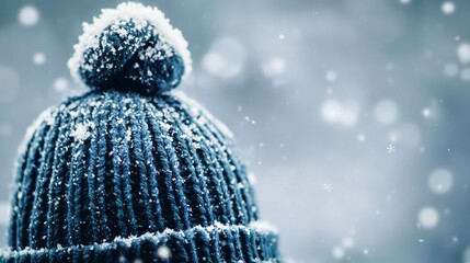 Snowy Winter Knit Beanie Hat Cold Weather Winter Fashion