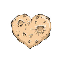 Heart shaped planet Vector illustration