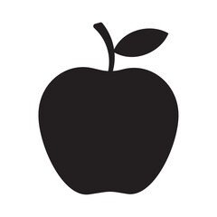 Apple icon vector silhouette symbol. Apple fruit symbol illustration. Flat design style isolated on a white background. Healthy lifestyle food concept.