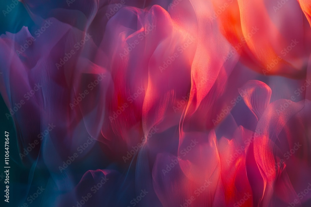 Poster abstract floral background with soft color gradations and gentle wave patterns, ideal for artistic p